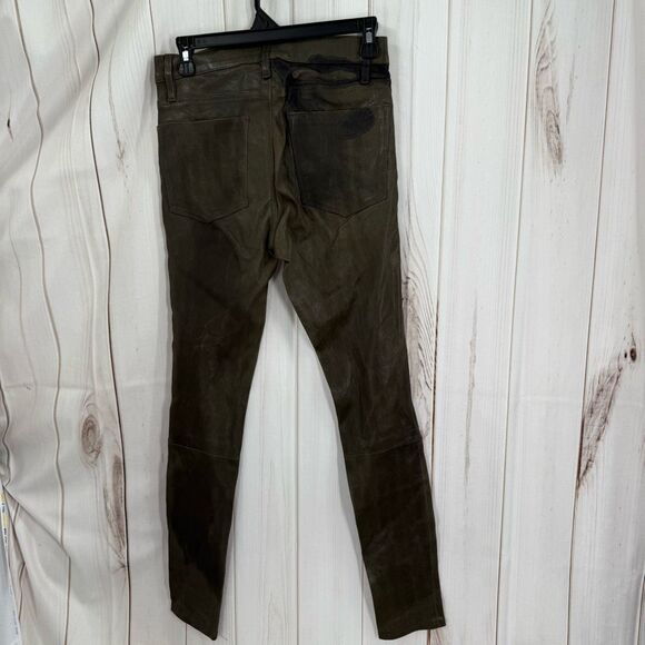 Frame Women’s 26 Green 100% Lamb Leather Pants - Picture 5 of 7